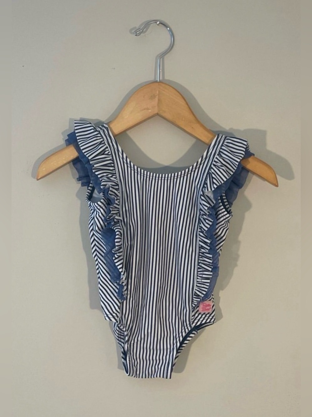 $16‎ ADD ON Ruffle Butts SWIMSUIT RUFFLEBUTTS Blue White Stripe SWIM ONE PIECE